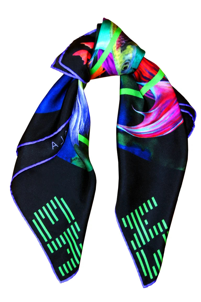 "Bad Request / Black" Silk Scarf