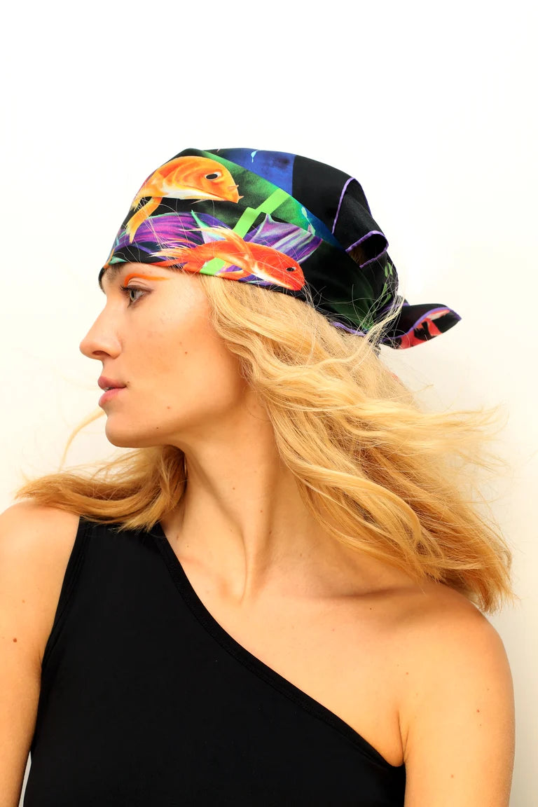 "Bad Request / Orange" Silk Scarf