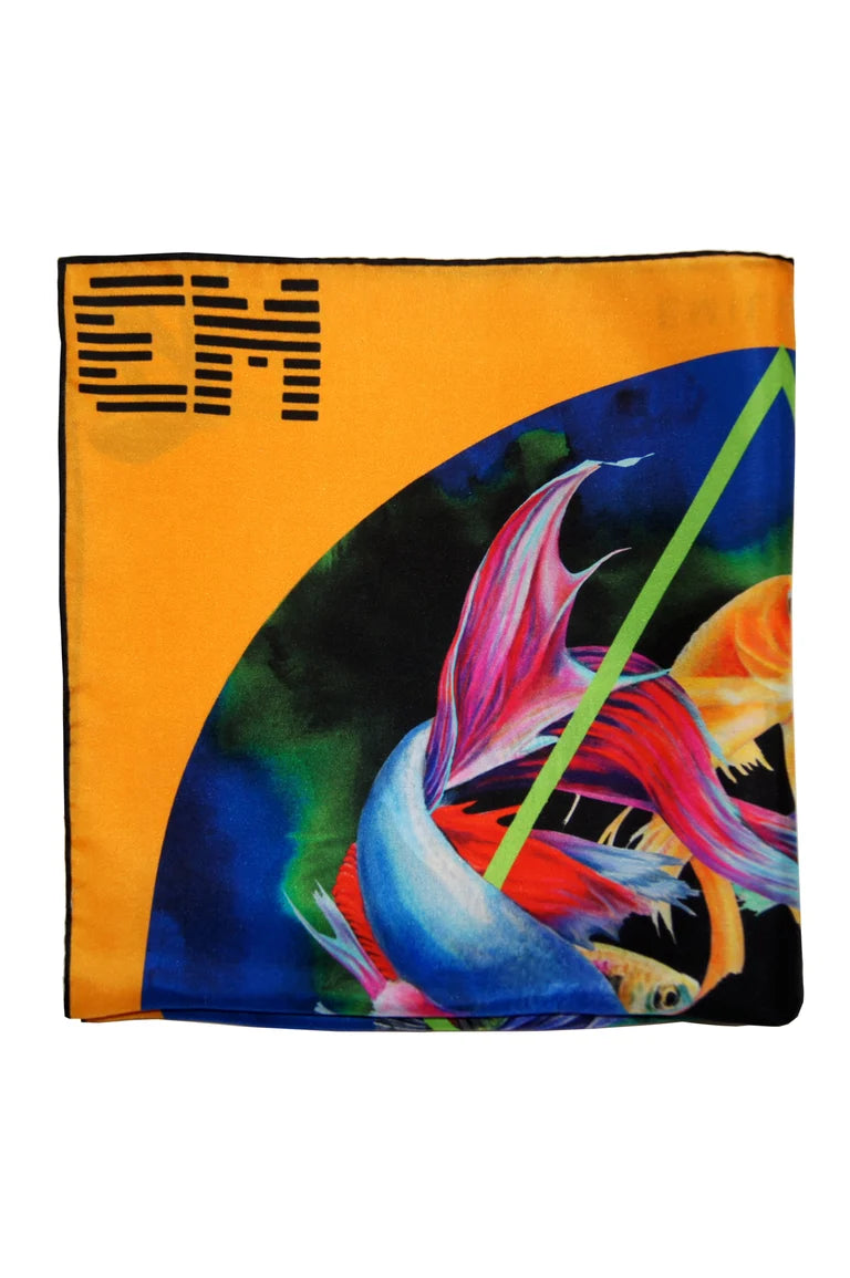 "Bad Request / Orange" Silk Scarf