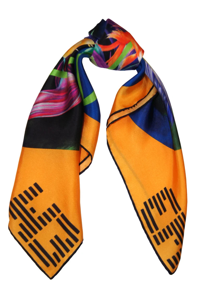 "Bad Request / Orange" Silk Scarf