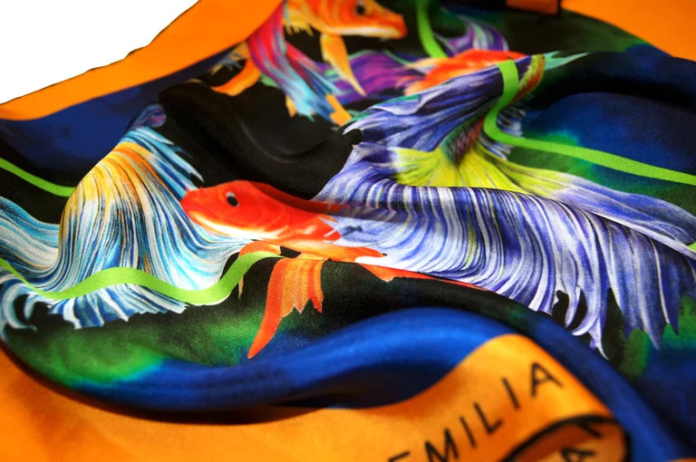 "Bad Request / Orange" Silk Scarf