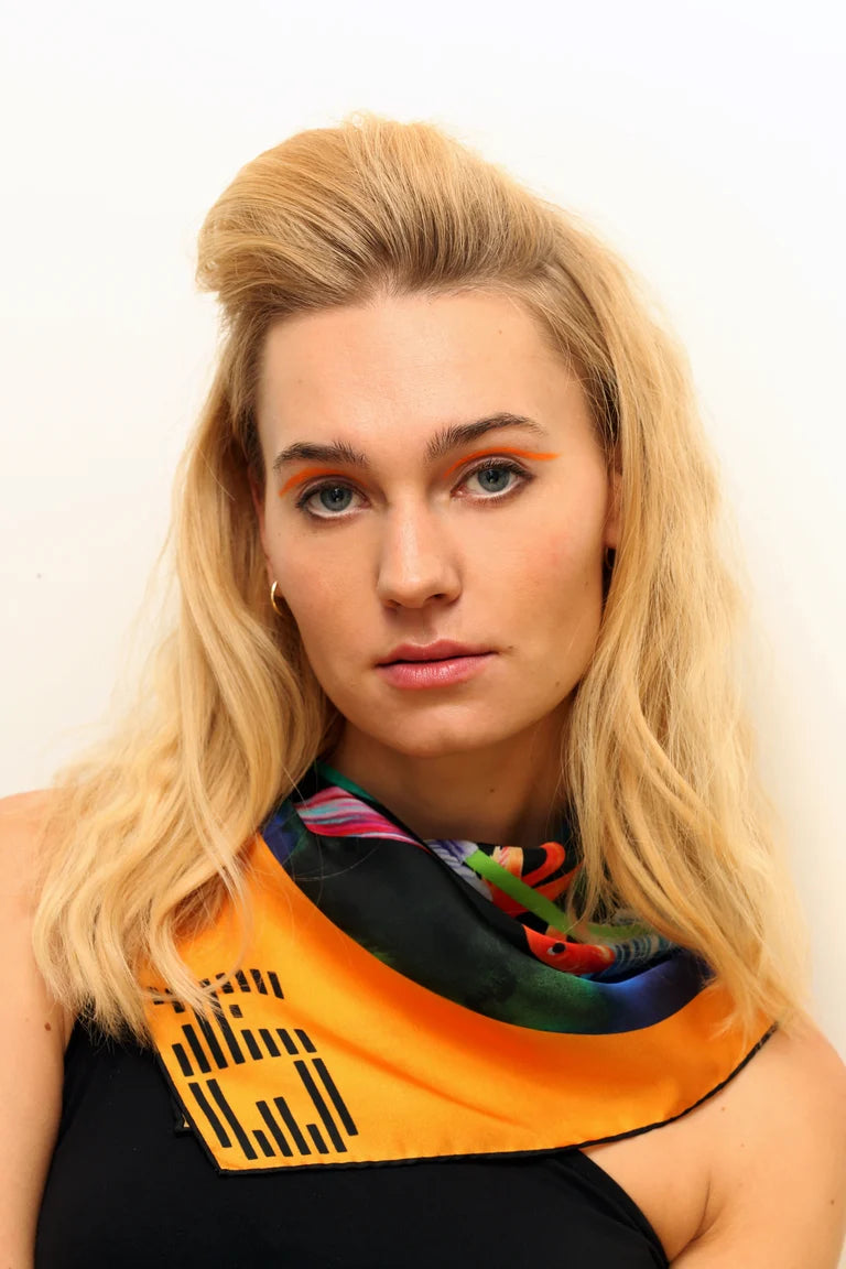 "Bad Request / Orange" Silk Scarf
