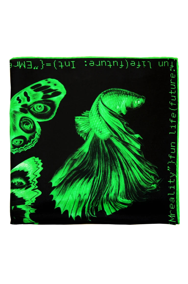 "Method not Allowed" Silk Scarf / Green