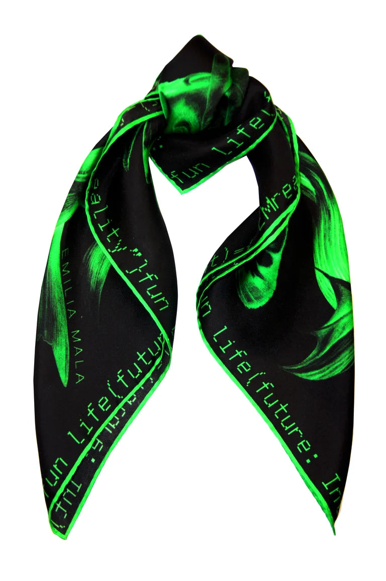 "Method not Allowed" Silk Scarf / Green