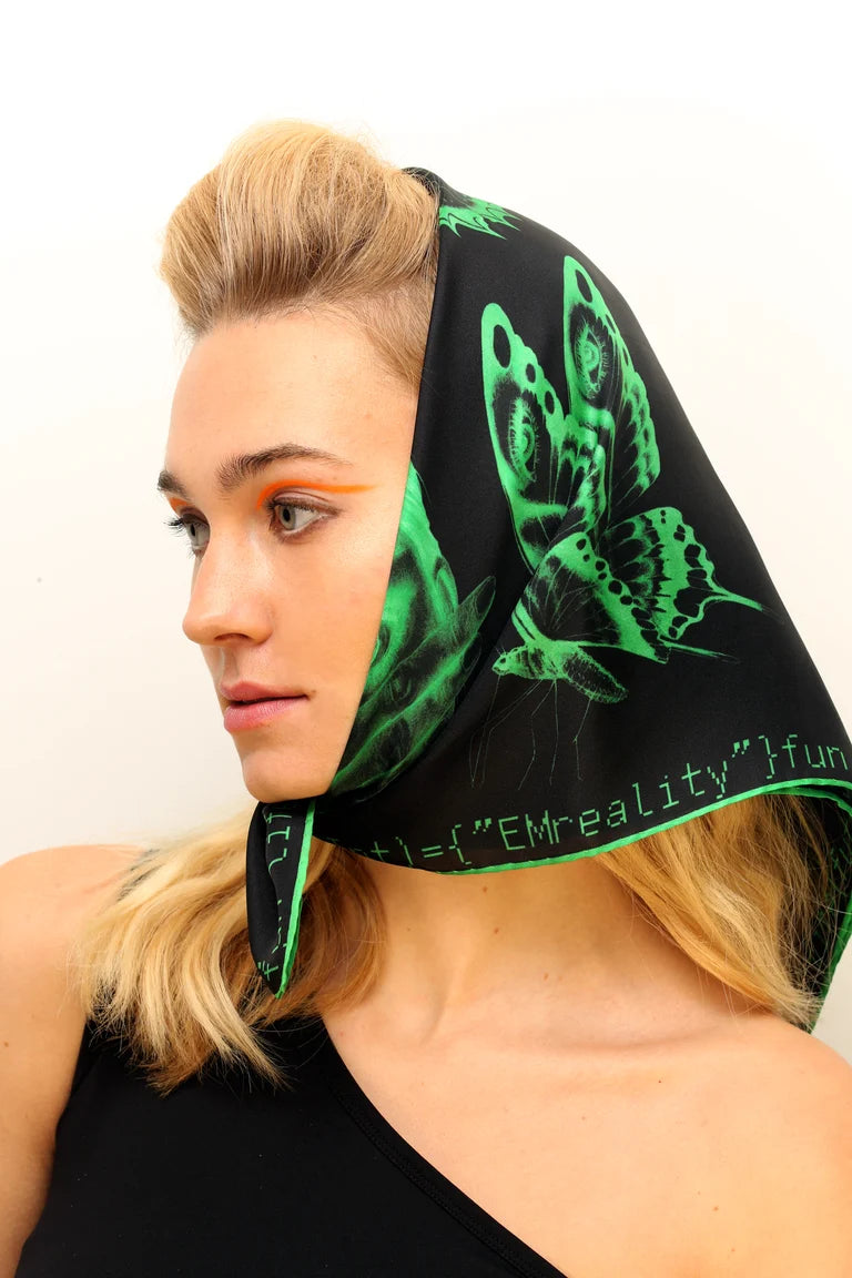 "Method not Allowed" Silk Scarf / Green