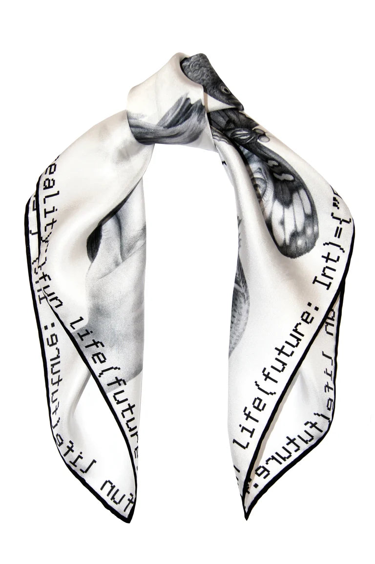"Method not Allowed" Silk Scarf / White