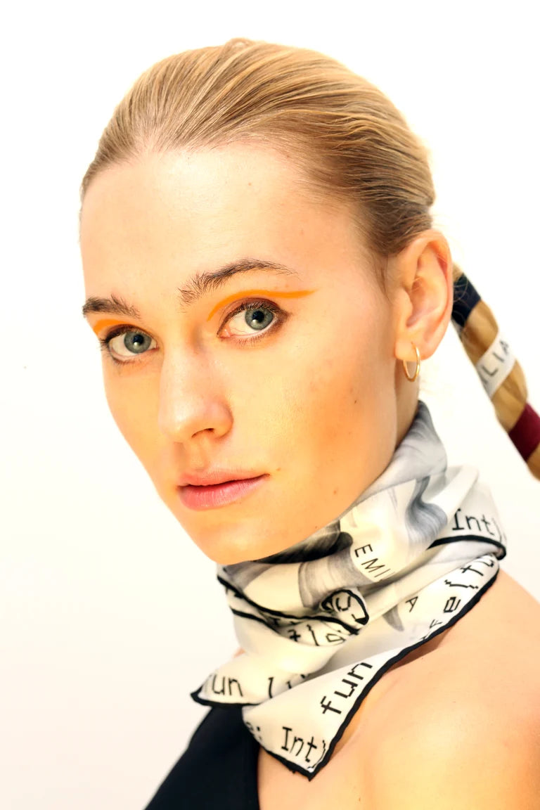 "Method not Allowed" Silk Scarf / White