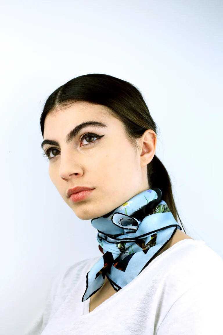 Cat Sauvage Silk Scarf / Dawn