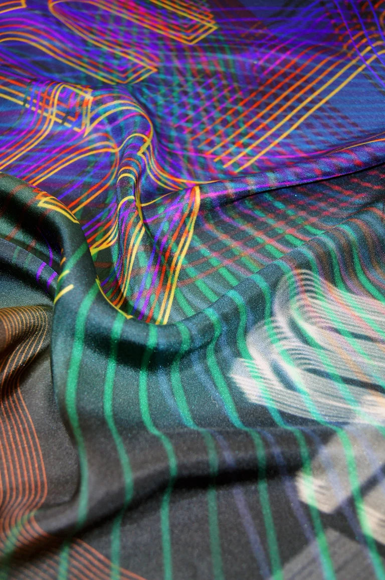 Discogramme / Silk Scarf / Navy