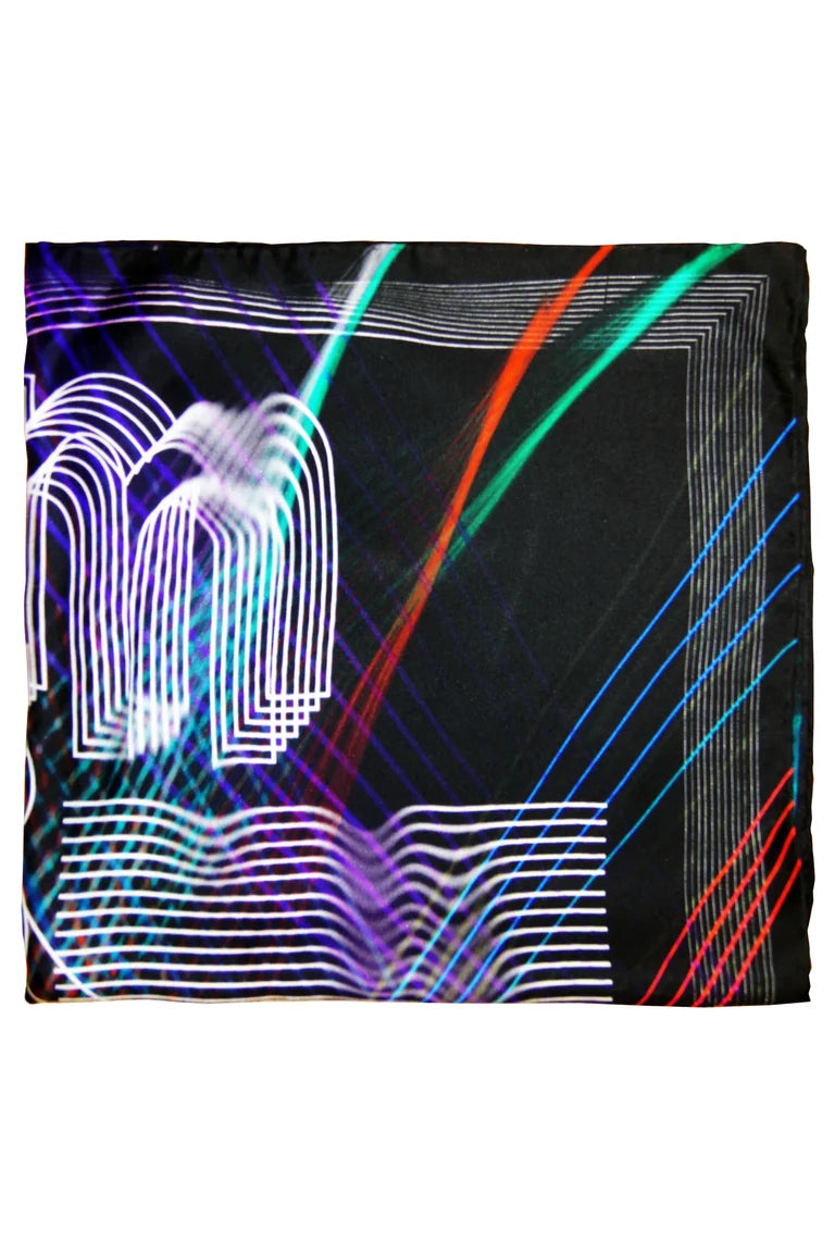 Discogramme Silk Scarf / Black