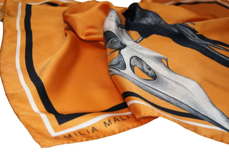 Merle Silk Scarf / Orange