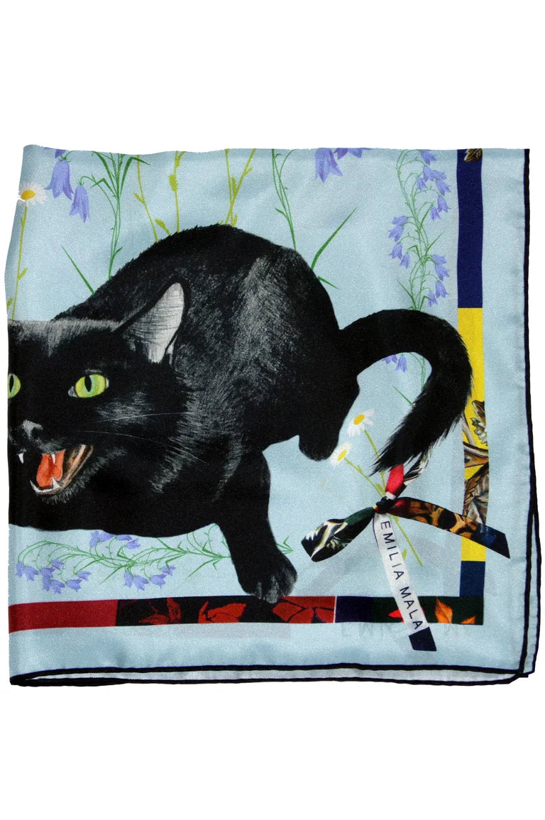 Cat Sauvage Silk Scarf / Dawn