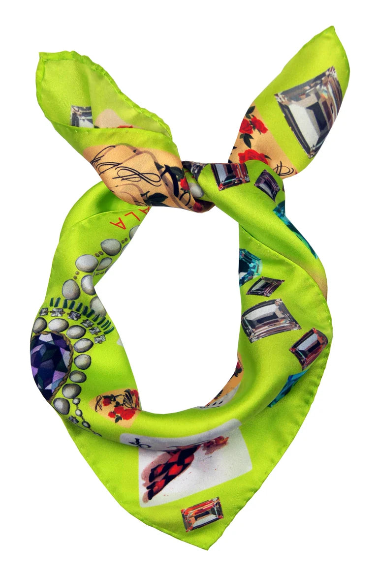 Plaisir D'Amour / Lime Yellow Silk Scarf