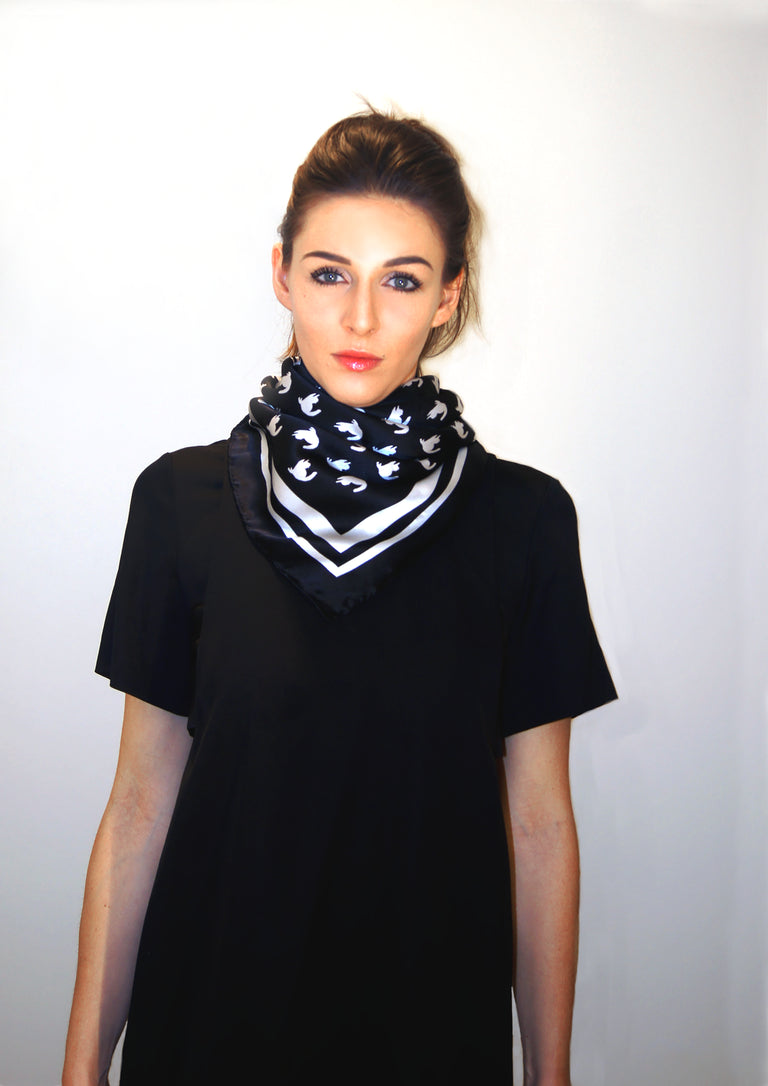 Emma Silk Scarf / Black