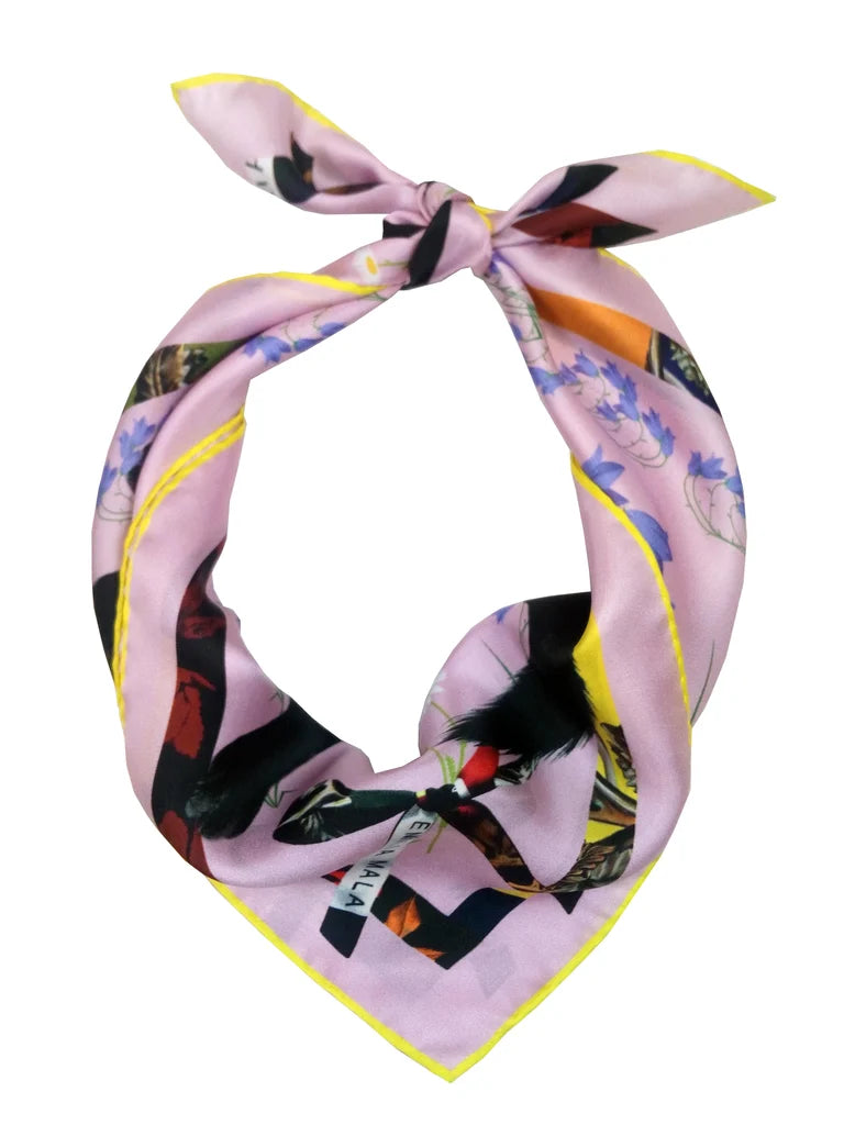 Cat Sauvage Silk Scarf / Dusk