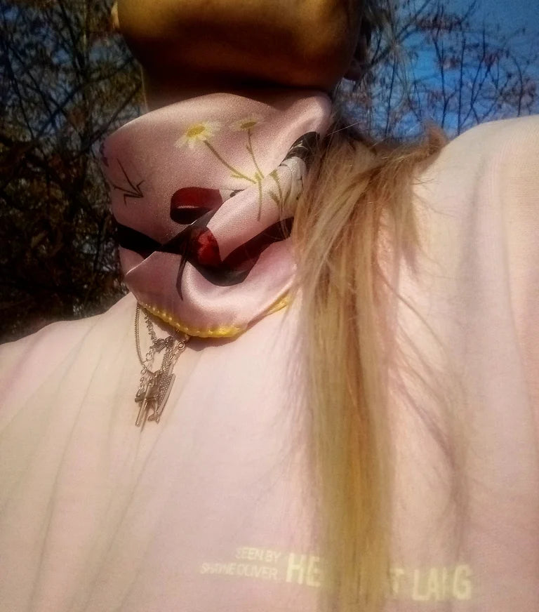 Cat Sauvage Silk Scarf / Dusk