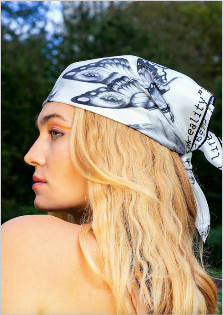 "Method not Allowed" Silk Scarf / White