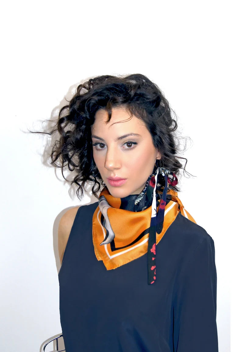 Merle Silk Scarf / Orange