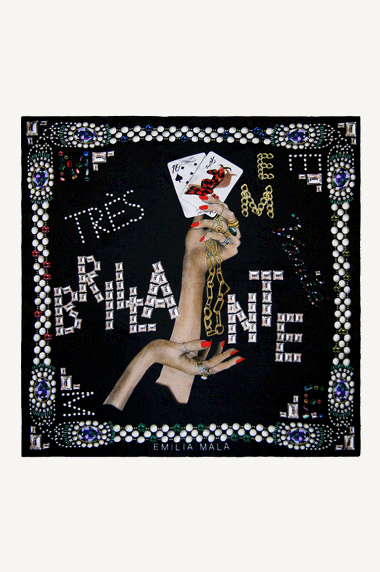 Très Brillante Silk Scarf / Black