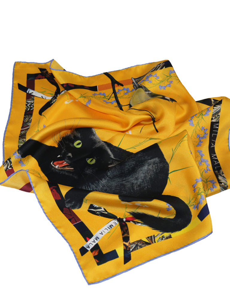 Cat Sauvage Silk Scarf