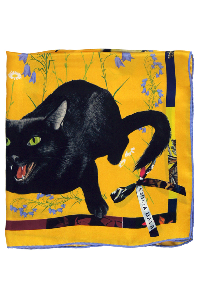 Cat Sauvage Silk Scarf
