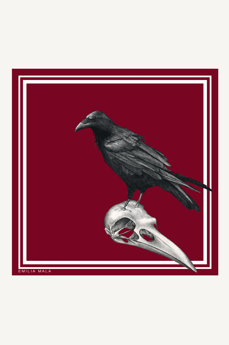 Merle Silk Scarf / Burgundy