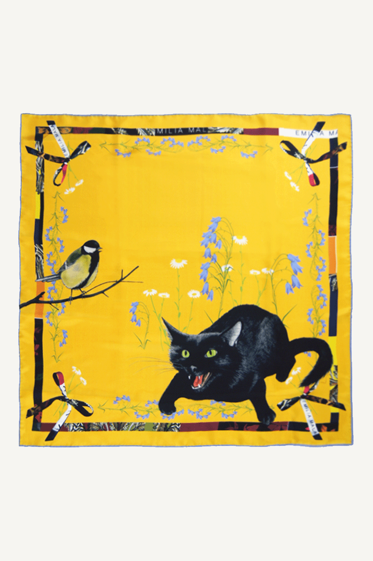 Cat Sauvage Silk Scarf