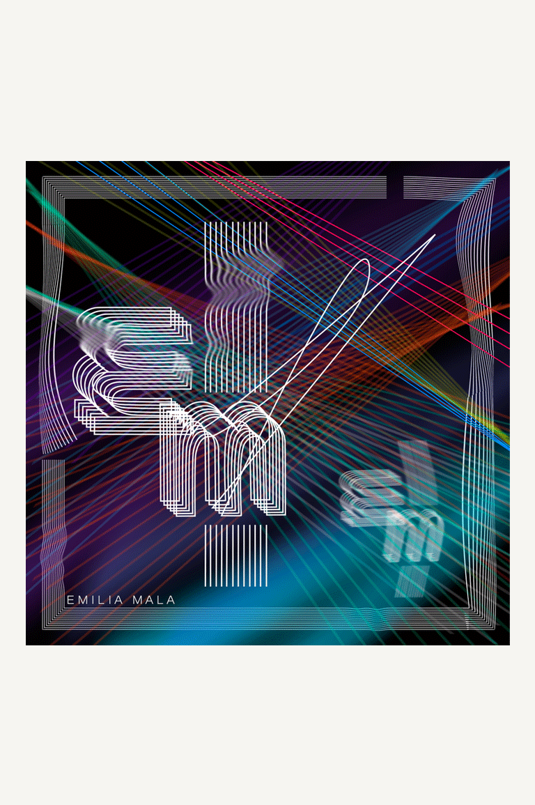 Discogramme Silk Scarf / Black