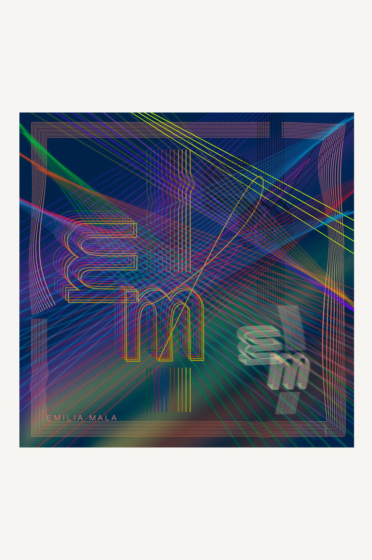 Discogramme / Silk Scarf / Navy