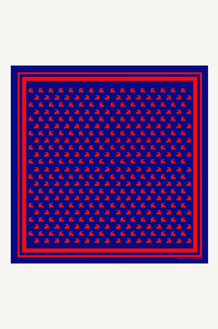 Emma Silk Scarf / Blue