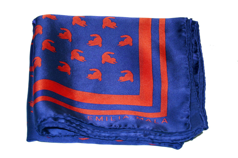 Emma Silk Scarf / Blue