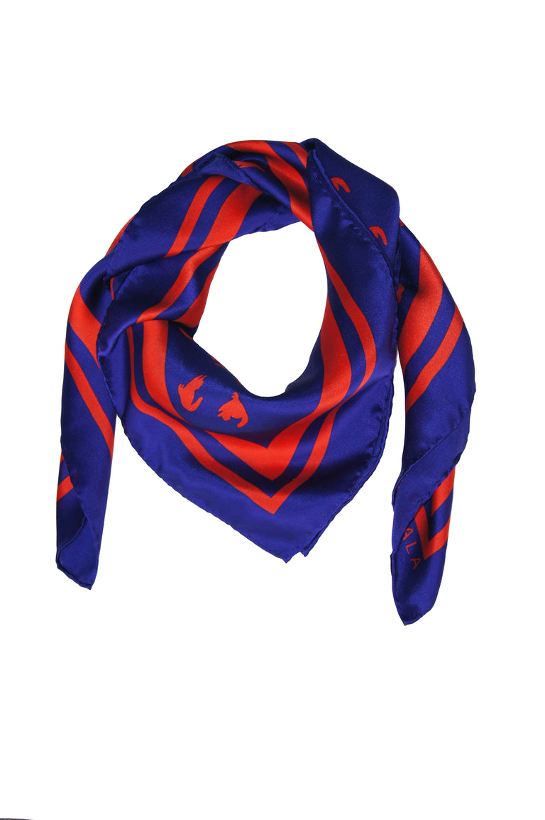 Emma Silk Scarf / Blue