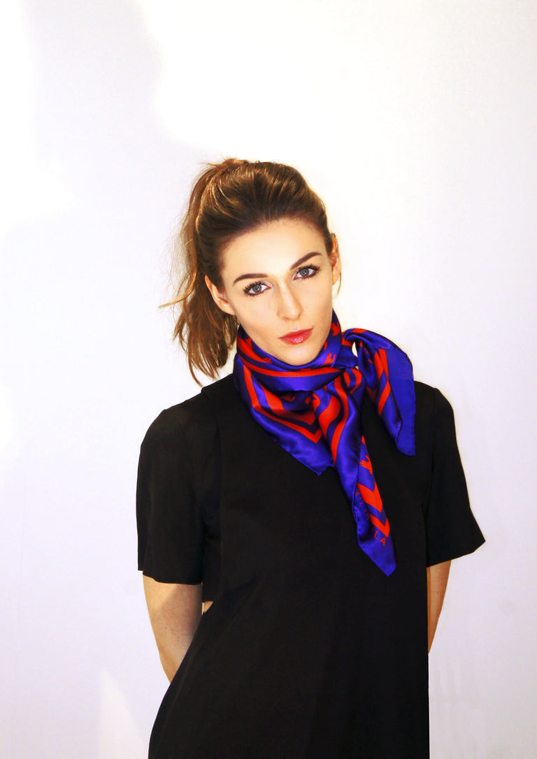 Emma Silk Scarf / Blue