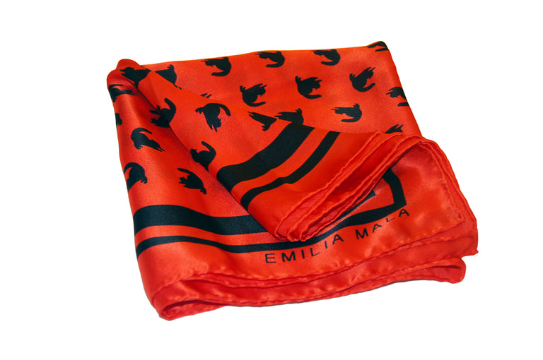 Emma Silk Scarf / Red