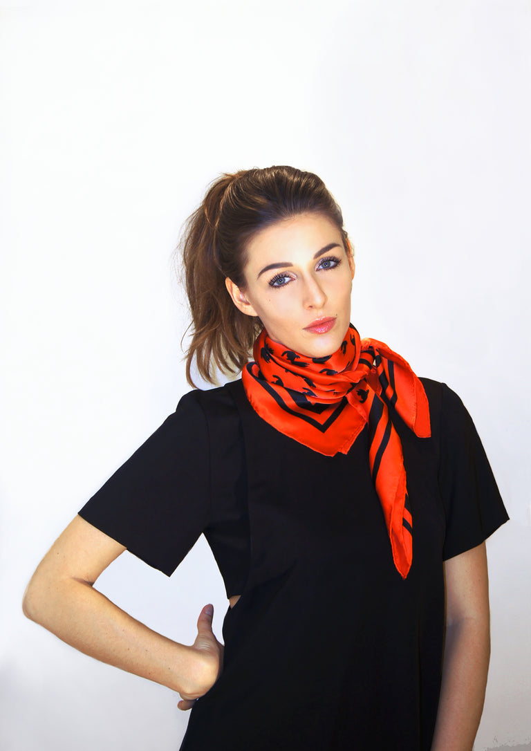 Emma Silk Scarf / Red