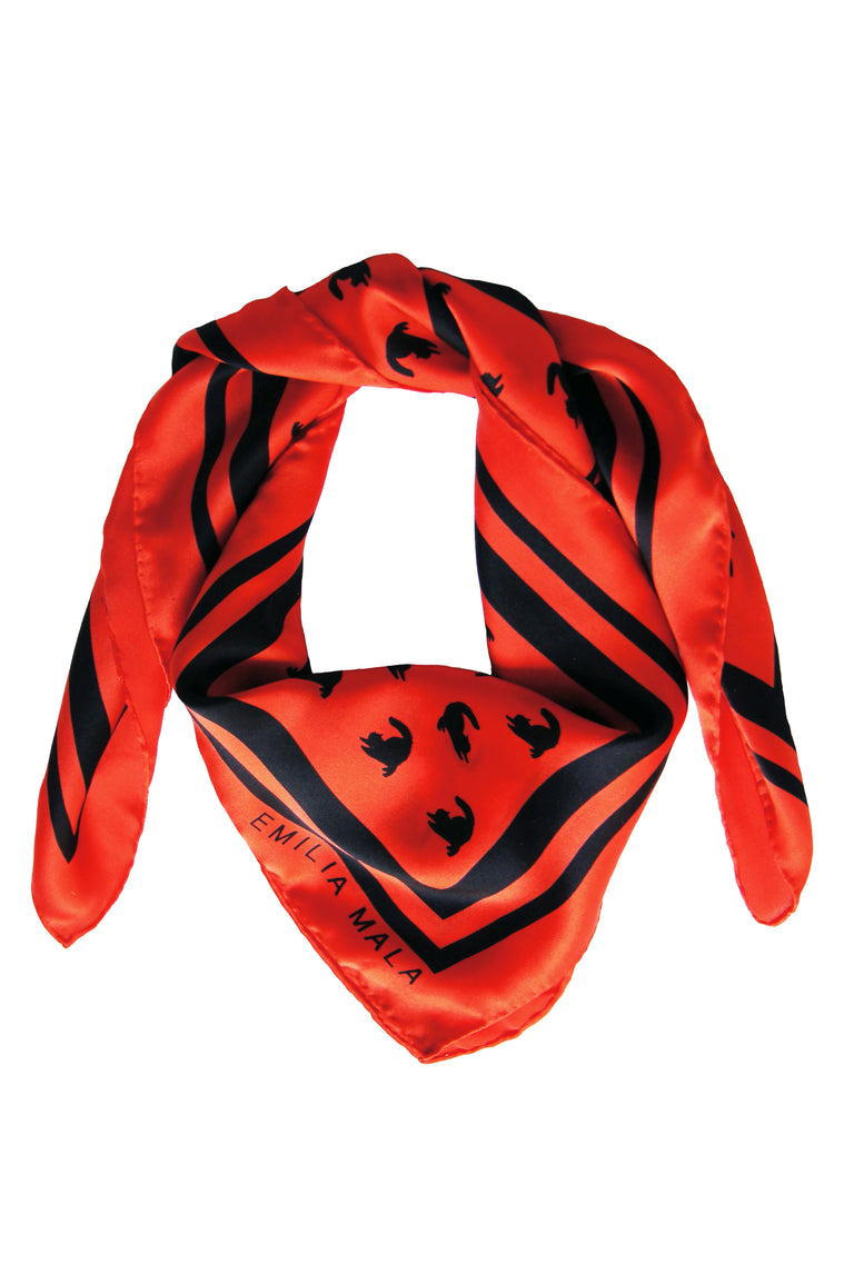 Emma Silk Scarf / Red