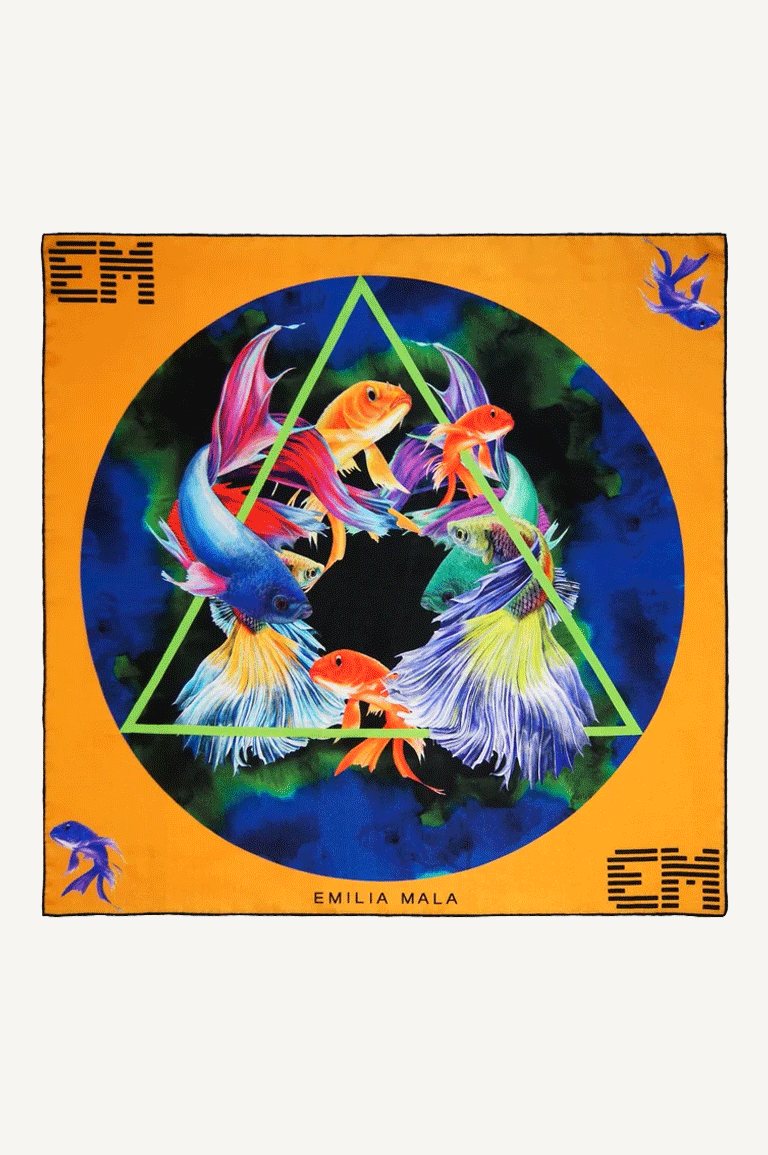 "Bad Request / Orange" Silk Scarf