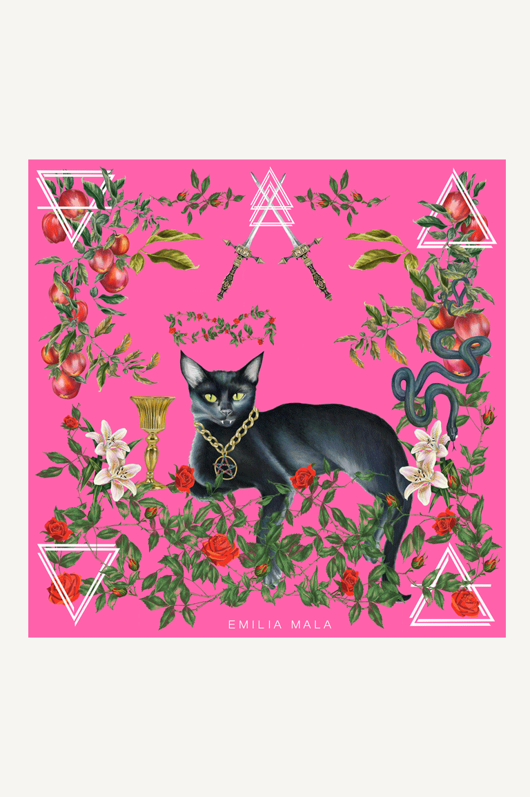 The Magician Silk Scarf / Pink