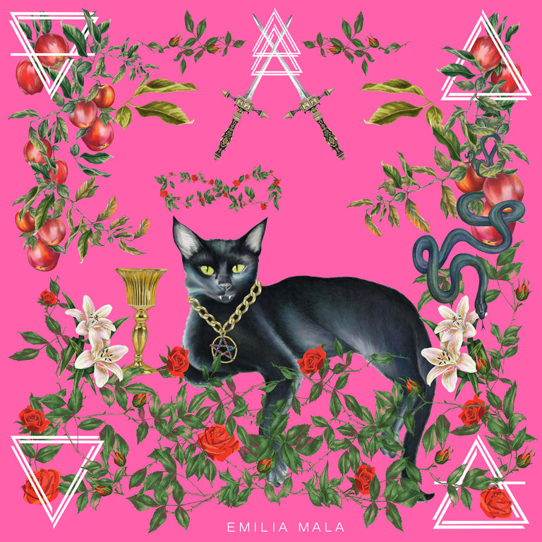 The Magician Silk Scarf / Pink