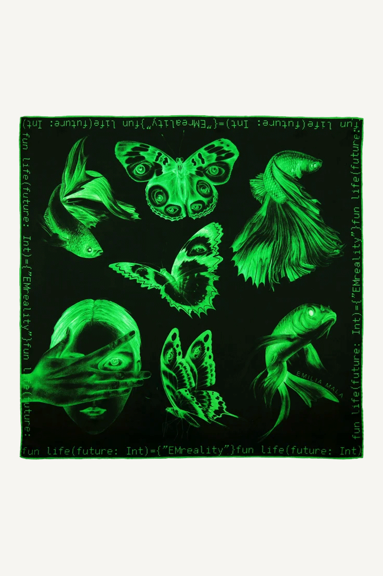 "Method not Allowed" Silk Scarf / Green