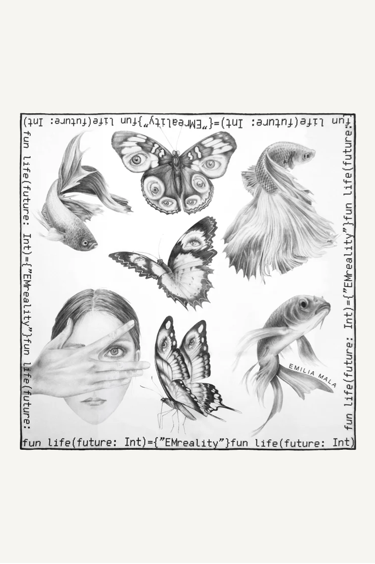 "Method not Allowed" Silk Scarf / White