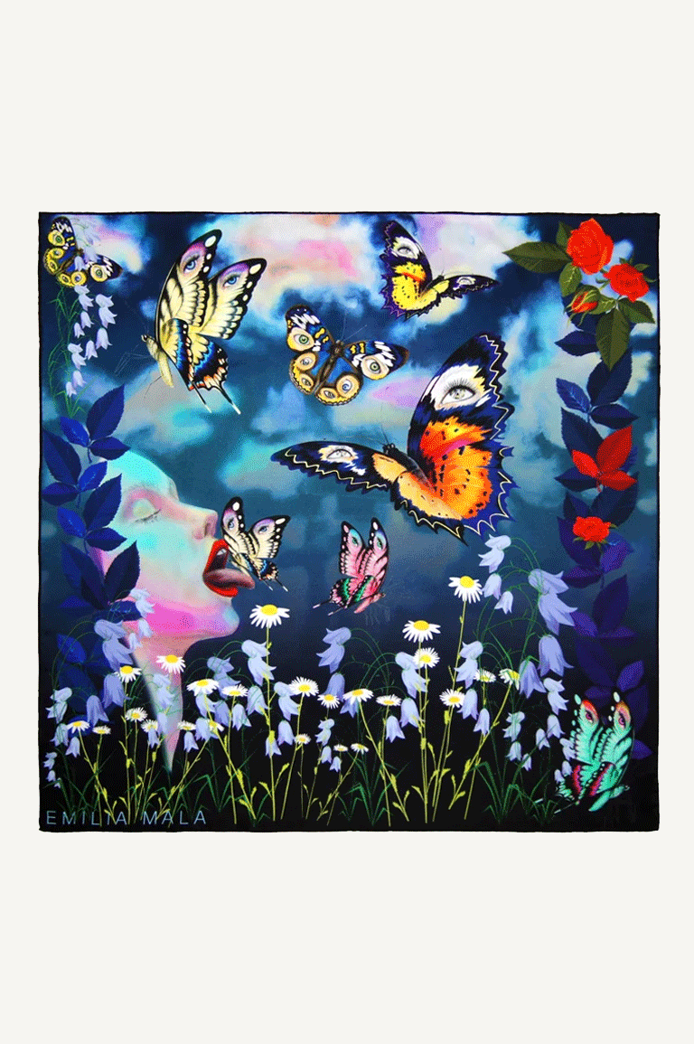 "Enhance Your Calm / Night" Silk Scarf