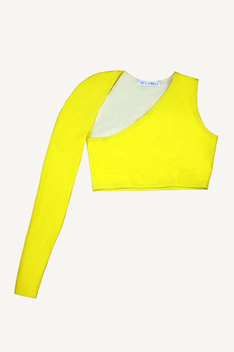 Oia Recycled Asymmetrical Top / Citron