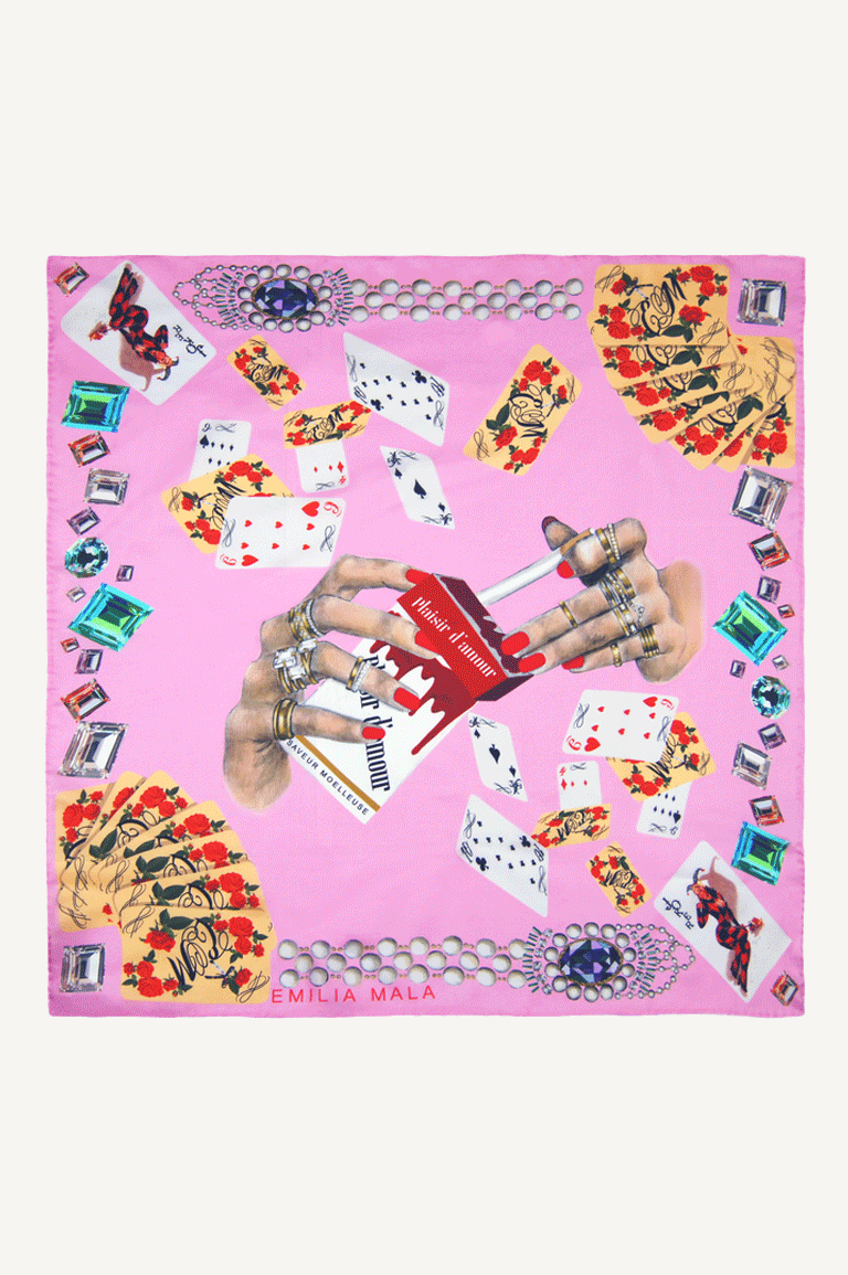 Plaisir D'Amour / Rose Silk Scarf
