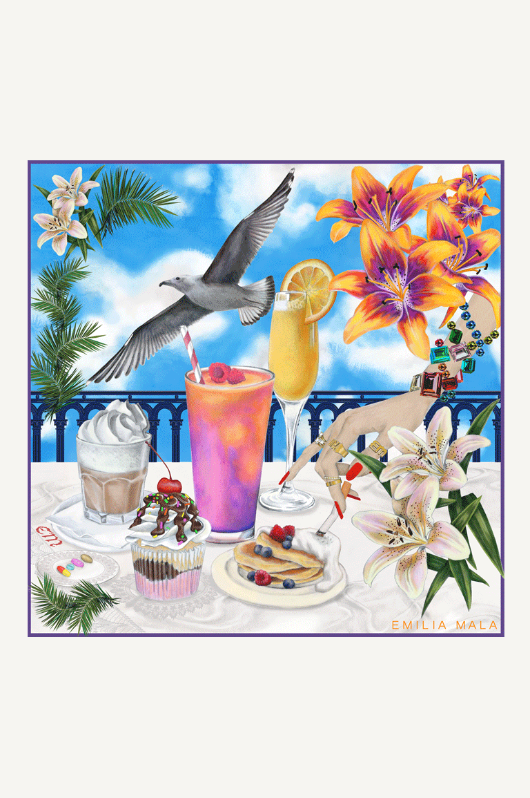 Petit-Dej A Martinique Silk Scarf