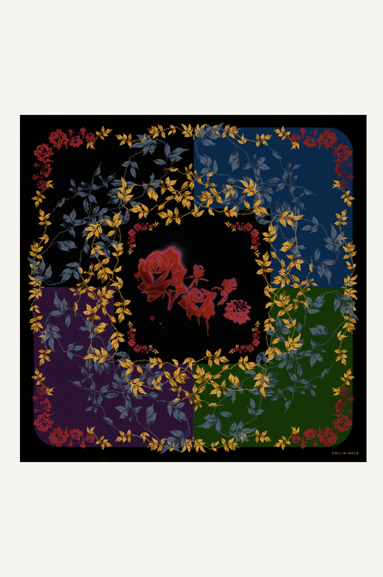 Rose Bonheur Silk Scarf