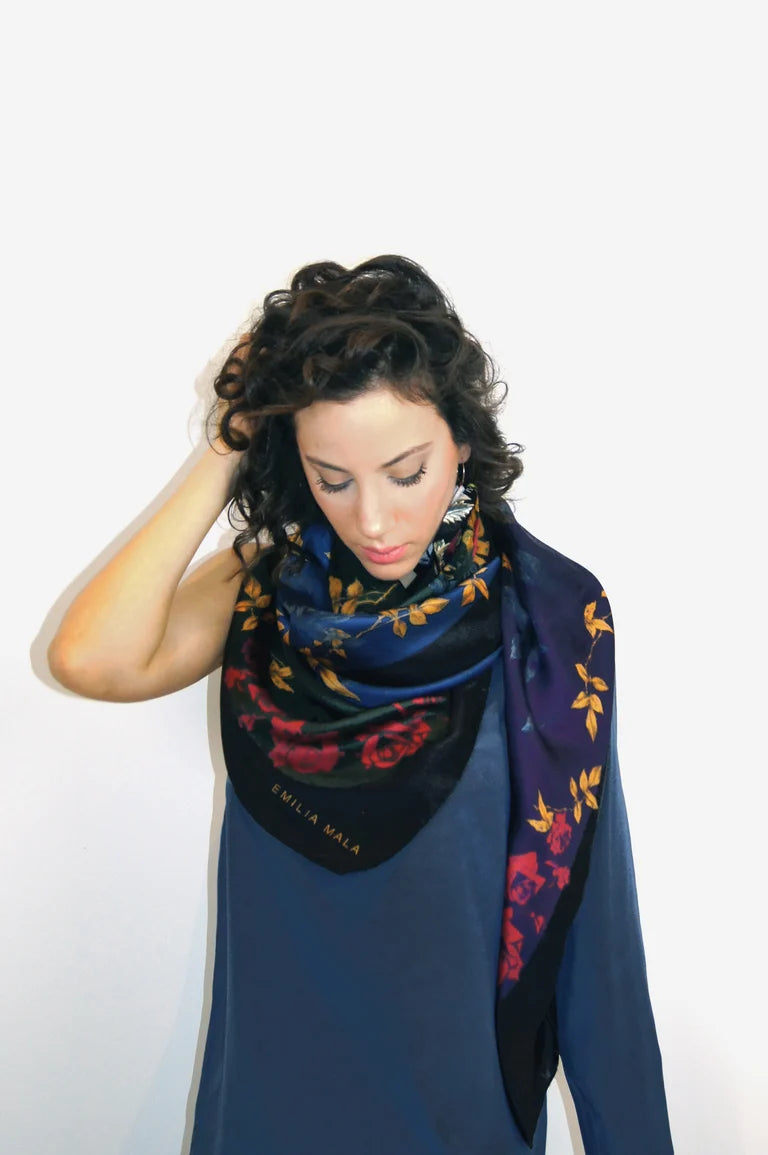 Rose Bonheur Silk Scarf