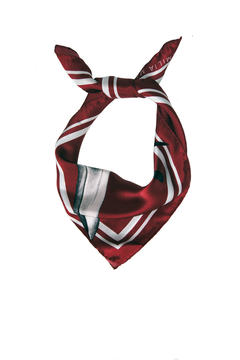 Merle Silk Scarf / Burgundy
