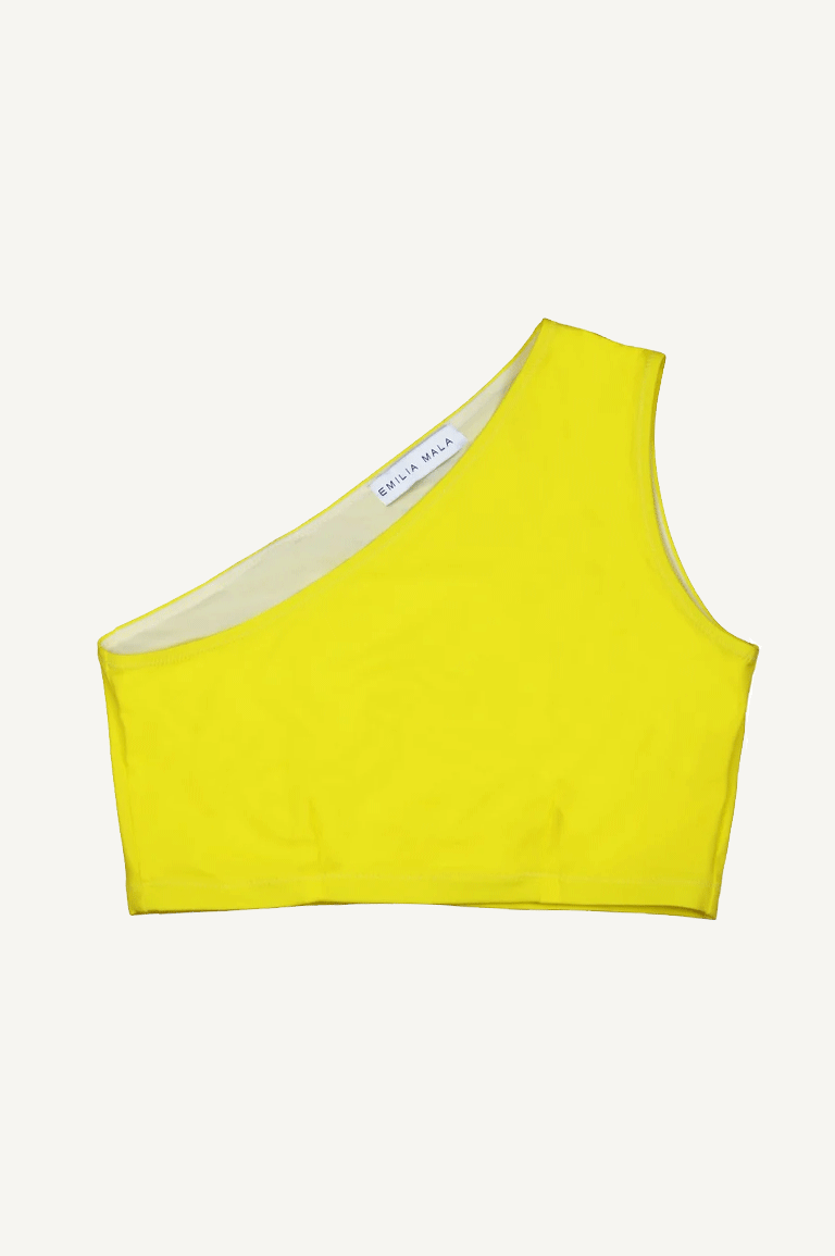 Ammos Recycled Crop Bikini Top / Citron