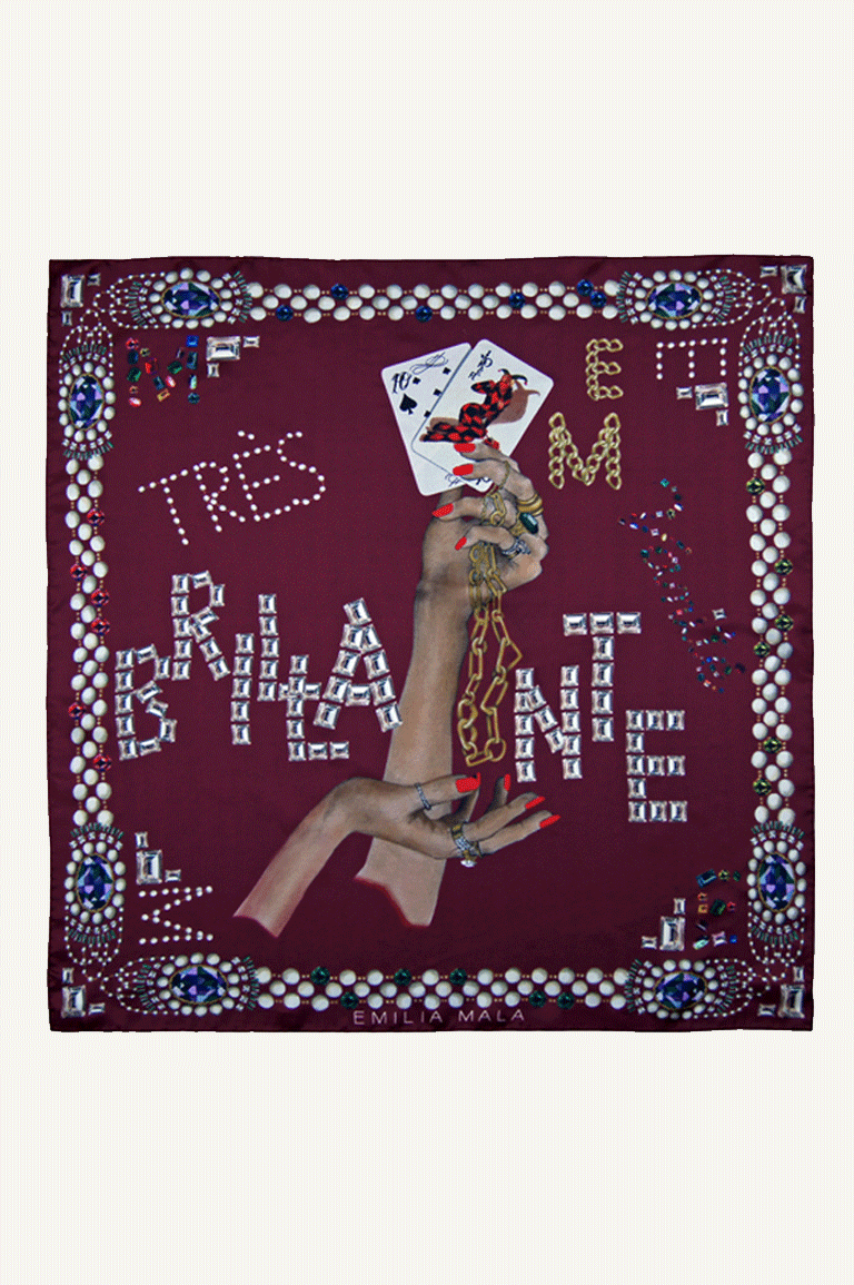 Très Brillante Silk Scarf / Bordeaux